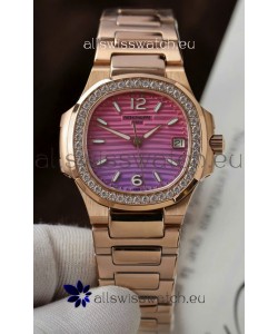 Patek Philippe 7010G Gradient Purple and Pink Dial Swiss Quartz Replica Watch