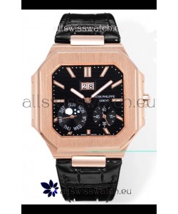 Patek Philippe Cubitus 5822 Rose Gold Casing Black Dial Swiss Replica Watch