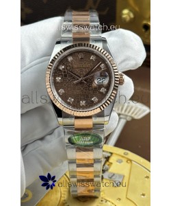 Rolex Datejust Super Clone Cal.3235 Brown Computer Dial 2 Tone Rose Gold Casing Watch 36MM