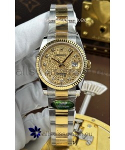 Rolex Datejust Super Clone Cal.3235 Brown Computer Dial 2 Tone Yellow Gold Casing Watch 36MM