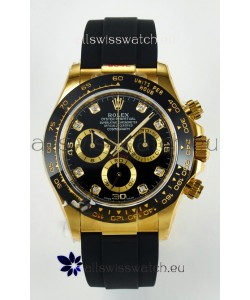 Rolex Daytona Super Clone 116518 Yellow Gold Black Dial Original Cal.4130 Movement