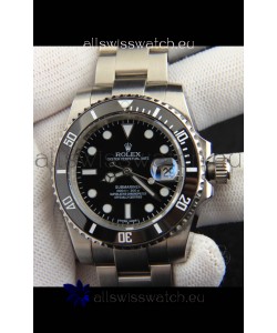 Rolex Submariner Japanese Replica Watch 904L Steel - Ceramic Bezel in Black