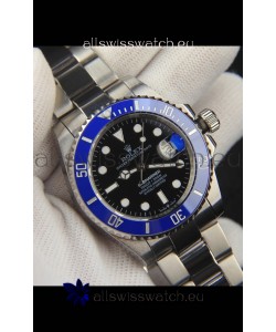 Rolex Submariner Japanese Replica Watch 904L Steel Black Dial Blue Ceramic Bezel 