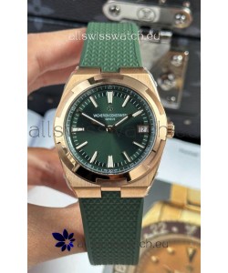 Vacheron Constantin Super Clone Overseas Edition Rose Gold Casing Rubber Strap
