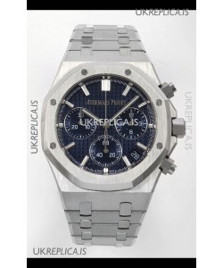 Royal Oak Chrono 26240 Blue Dial FREE SPRUNG MVMNT Steel Caing Super Clone Watch 
