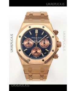 Royal Oak Chrono 26240 Rose Gold Blue Dial Super Clone Watch 