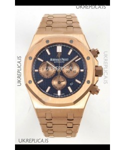 Royal Oak Chrono 26331 Rose Gold Blue Dial Super Clone Watch 
