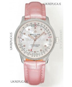 Navitimer Automatic 36 Pearl Dial Steel Casing Super Clone Watch 