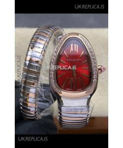 Serpenti Two Tone Red Dial Super Clone Watch