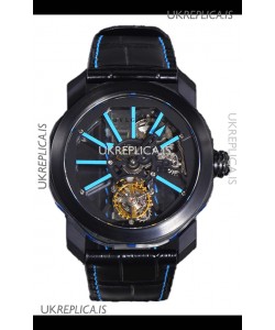 Bvlgari Octo Roma PVD Titanium Watch in Blue Hour Markers Super Clone Watch 