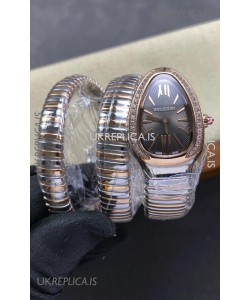 Serpenti Tubogas Double Spiral Grey Dial Two Tone Super Clone Watch 