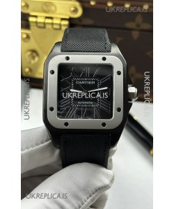 Santos De Cartier in Black Dial PVD MLF Coating Super Clone Watch