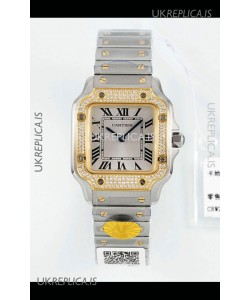 Cartier Santos Swiss Quartz 27MM Two Tone Super Clone Watch