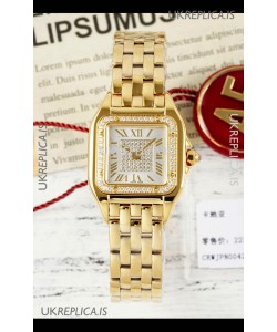 PANTHERE de Cartier 22mm Diamonds Dial Yellow Gold Super Clone Watch