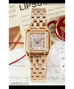 PANTHERE de Cartier 22mm Diamonds Dial Rose Gold Super Clone Watch