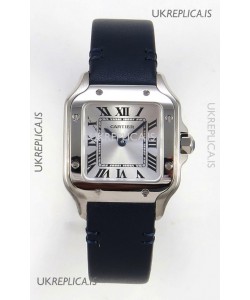 Cartier Santos Swiss Quartz 27MM Steel Leather Strap Super Clone Watch