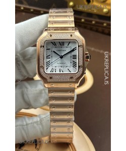 Santos De Cartier 35MM Rose Gold Super Clone Edition Watch 