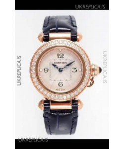 Pasha De Cartier Rose Gold Casing Watch 30MM Super Clone Watch 