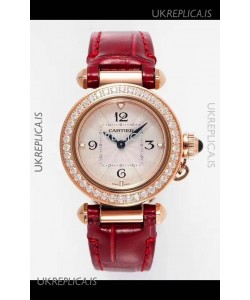 Pasha De Cartier Rose Gold Casing Watch 30MM Super Clone Watch 