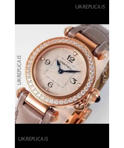 Pasha De Cartier Rose Gold Casing Watch 30MM Super Clone Watch 