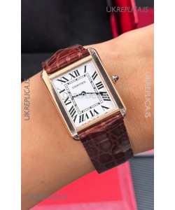 Cartier Tank Solo 27mm Rose Gold Swiss Quartz Super Clone Watch 