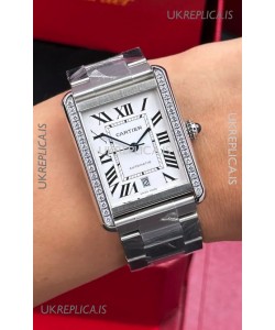 Cartier Tank Solo Swiss Automatic 31MM Diamonds Super Clone Watch 