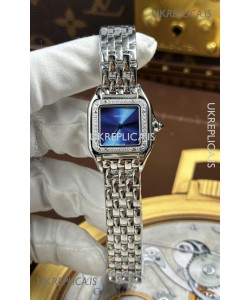 Cartier Panthere 22MM Steel Casing in Blue Dial Super Clone Watch 