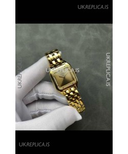PANTHERE de Cartier 27MM Gold Diamonds Dial Super Clone Watch 