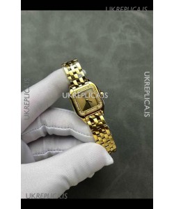 PANTHERE de Cartier 22MM Gold Dial Diamonds Super Clone Watch 