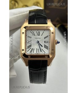 Cartier Santos Dumont in Rose Gold Casing 27MM Super Clone Watch 