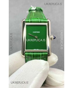 Cartier Tank Louis 25MM Swiss Quartz Green Dial Watch 