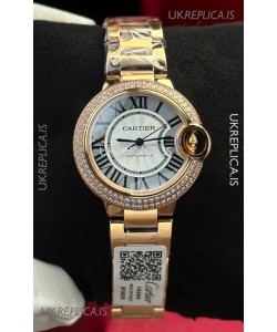 Ballon De Cartier Automatic 33MM Rose Gold Super Clone Watch 