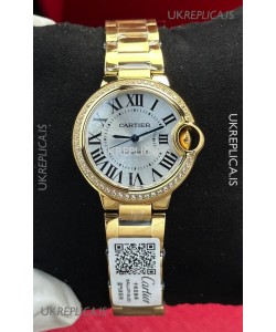 Ballon De Cartier Automatic 33MM Yellow Gold Super Clone Watch 