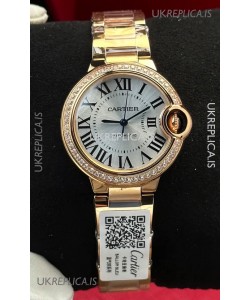 Ballon De Cartier Automatic 33MM Rose Gold Super Clone Watch 
