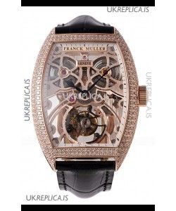 Franck Muller Fast Tourbillon Rose Gold Diamonds Super Clone Watch 