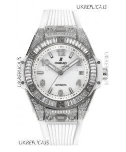 Hublot Big Bang One Click moissanite Paved Casing Super Clone Watch White Dial