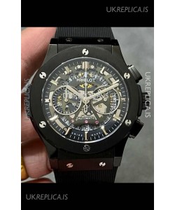 Hublot Classic Fusion Chronograph Black PVD Skeleton Super Clone Watch 