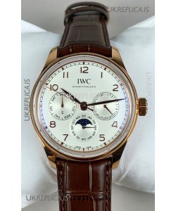 IWC Portuguese Perpetual Calendar Rose Gold Super Clone Watch 