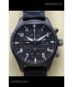 IWC PILOT'S Chronograph Ceramic Black Dial Super Clone Watch 