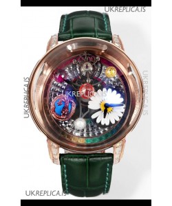 Jacob & CO Astronomia G-Dragon Rose Gold Green Strap Tourbillon Swiss Replica Watch