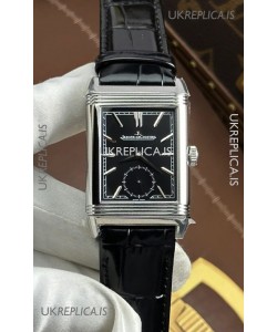 Jaeger LeCoultre Reverso Tribute Duoface Black/Steel Dial Super Clone Watch 