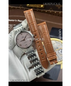 Omega De Ville Automatic 34MM Sandblasted Pink Dial Super Clone Watch 