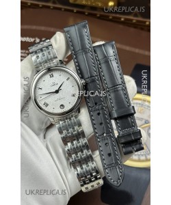 Omega De Ville Automatic 34MM White Dial Steel Case Super Clone Watch 