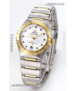 Omega Constellation 29MM Two Tone Yellow Gold White Dial Automatic Super Clone Watch 