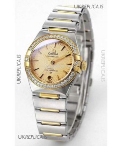 Omega Constellation 29MM Two Tone Yellow Gold Dial Automatic Super Clone Watch 