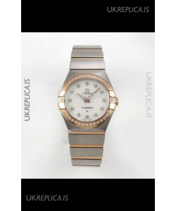 Omega Constellation 28MM Two Tone Rose Gold Pearl Dial QUARTZ Super Clone Watch 