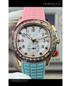 Patek Philippe Aquanaut 7968 Rose 2 Tone Strap Super Clone Watch 