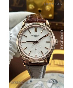Patek Philippe Calatrava 6119G Rose Gold White Dial Super Clone Watch 
