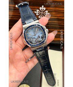 Patek Philippe Nautilus 5712 Rose Gold Blue Rubies Super Clone Watch 