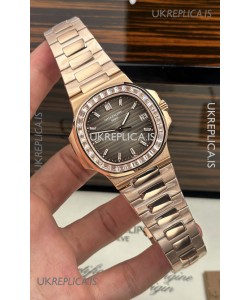 Patek Philippe Nautilus 5723 Grey Dial Rose Gold Super Clone Watch 